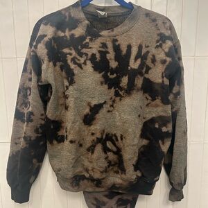 Tie-Dye Sweatsuit - Black and Brown